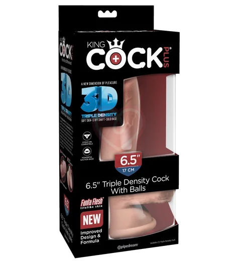 Фаллоимитатор с мошонкой на присоске King Cock Triple Density 14 см телесный фото 5