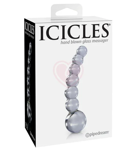 Стеклянный стимулятор Icicles №66 с шариками фото 2