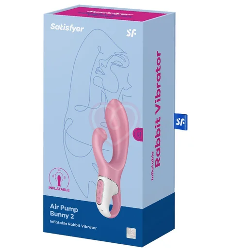 Расширяющийся вибратор с клиторальным стимулятором Satisfyer Air Pump Bunny 2 розовый фото 5