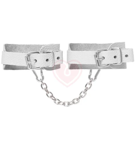 Мини-оковы на ноги со скругленными углами Pecado BDSM белые фото 2