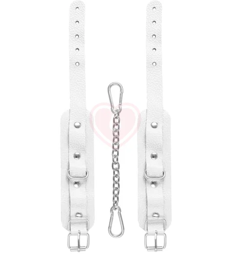 Мини-оковы на ноги со скругленными углами Pecado BDSM белые фото 3