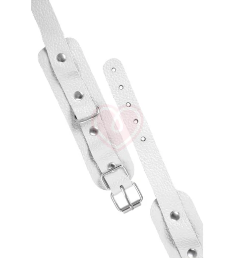 Мини-оковы на ноги со скругленными углами Pecado BDSM белые фото 5