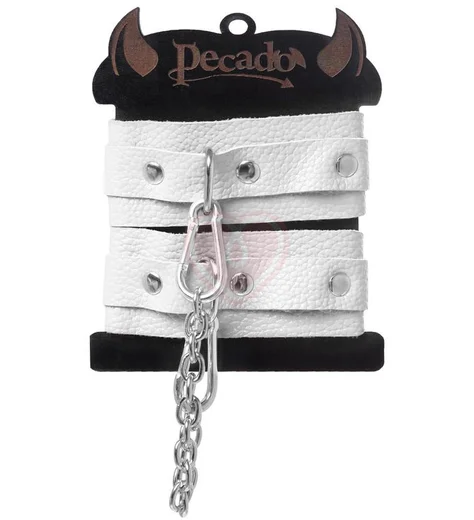 Мини-оковы на ноги со скругленными углами Pecado BDSM белые фото 6