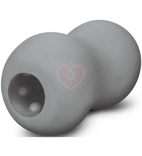 Рельефный мастурбатор Mini Double Bubble серый фото 2