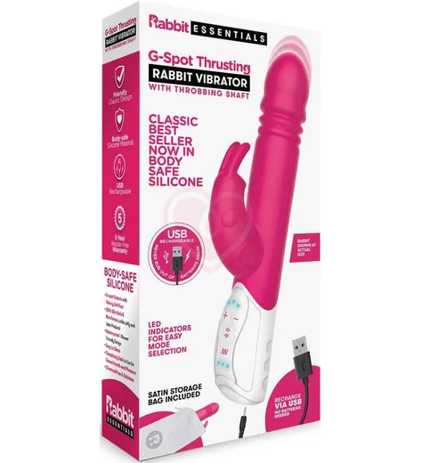 Вибратор-кролик с пульсацией G-Spot Thrusting Rabbit розовый фото 11