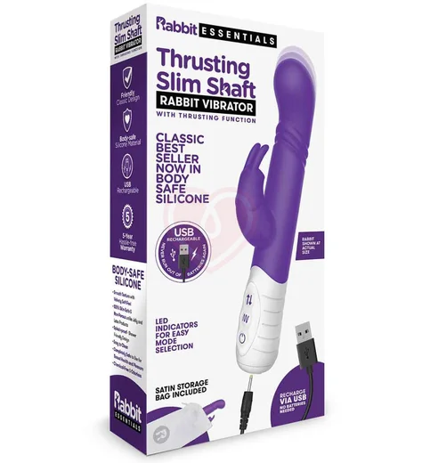 Вибратор-кролик с пульсирующей головкой Slim Shaft Thrusting G-Spot Rabbit фиолетовый фото 11