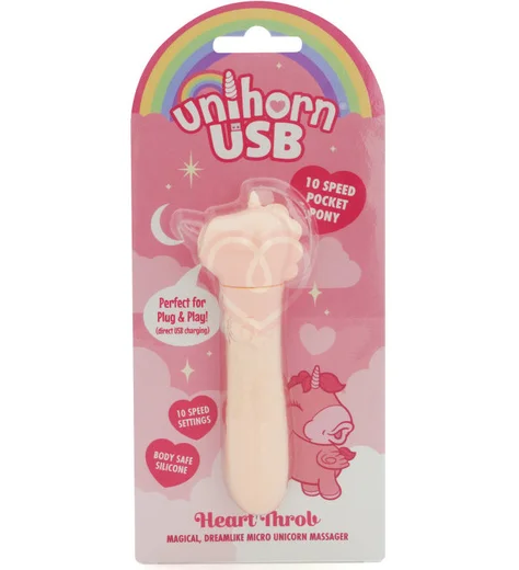 Вибропуля Unihorn Usb Heart Throb светло-розовая фото 3