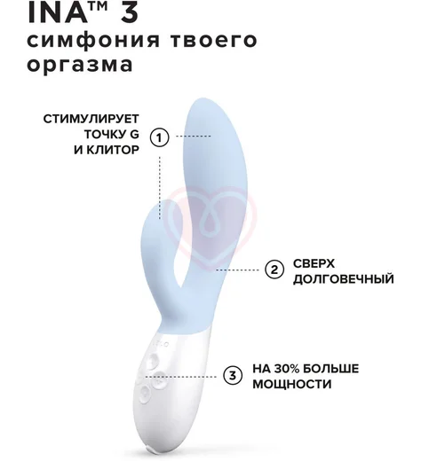 Вибратор с клиторальной стимуляцией Lelo Ina 3 голубой фото 2