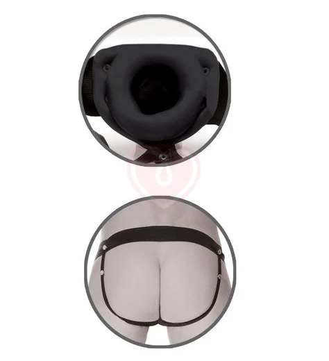 Реалистичный фаллопротез Pipedream Hollow Strap-on 15 см чёрный фото 2