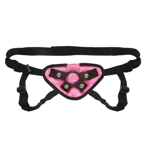 Плюшевый пояс для страпона Strap On Harness Pink розовый фото 3