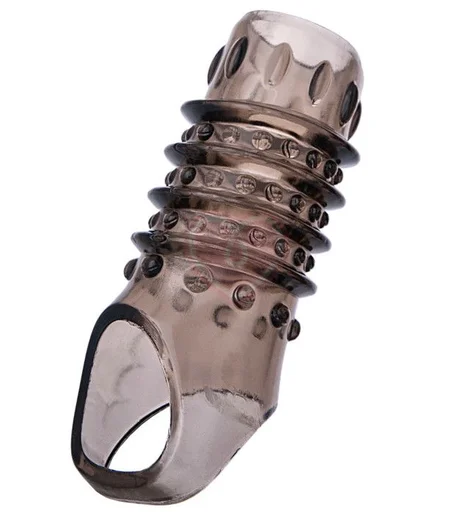 Насадка с кольцом для мошонки ToyFa Xlover 7 см чёрная фото 3