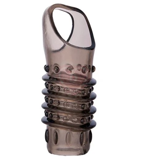 Насадка с кольцом для мошонки ToyFa Xlover 7 см чёрная фото 4