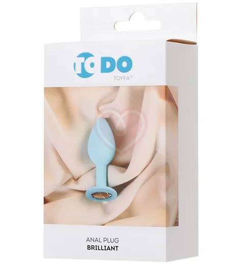 Анальная пробка с кристаллом ToDo Brilliant бирюзовая фото 2