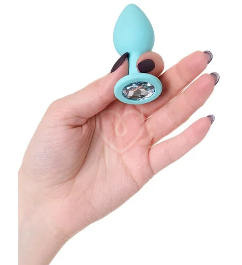 Анальная пробка с кристаллом ToDo Brilliant бирюзовая фото 3