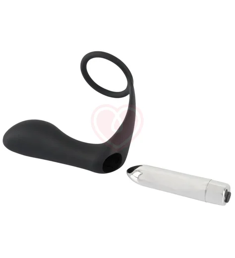 Анальный стимулятор с эрекционным кольцом Black Velvets фото 5