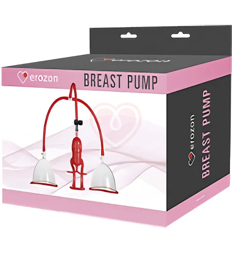 Вакуумная помпа для груди с двумя чашами Breast Pumps Erozon фото 3