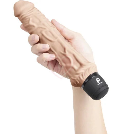 Реалистичный вибратор PowerCocks Girthy 20 см телесный фото 2