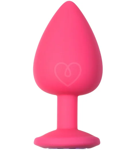 Большая анальная пробка Emotions Cutie Large розовая с темно-фиолетовым кристаллом фото 2
