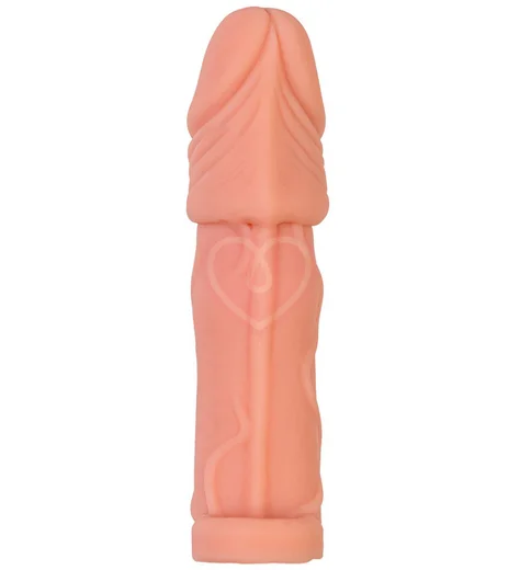 Насадка удлинитель с крайней плотью и кольцом на мошонку XLover by Toyfa телесная фото 2