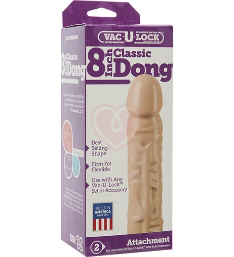 Насадка для страпона Vac-U-Lock Classic Dong 20 см телесная фото 3