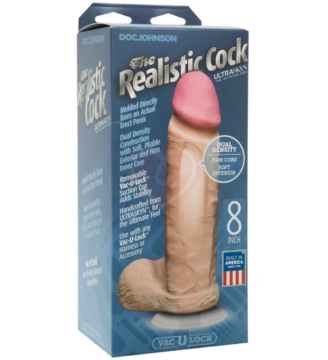 Реалистичный фаллоимитатор с присоской и Vac-U-Lock Ultra Realistic Cock 18 см телесный фото 2