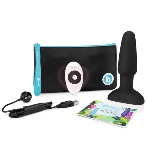 Анальная вибропробка с ротацией b-Vibe Rimming 2 чёрная фото 3