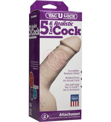 Насадка-фаллоимитатор Vac-U-Lock Realistic Cock 12 см телесный фото 2
