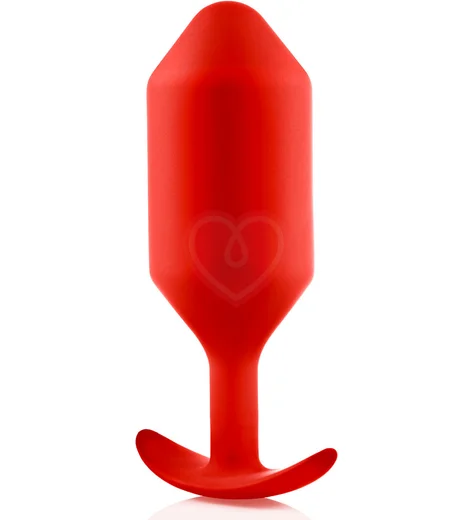 Утяжелённая анальная пробка для ношения b-Vibe Snug Plug 6 большая красная фото 3