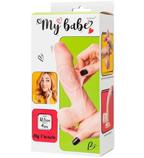 Реалистичный гнущийся фаллоимитатор на присоске My Babe My Treasure телесный 13 см фото 3