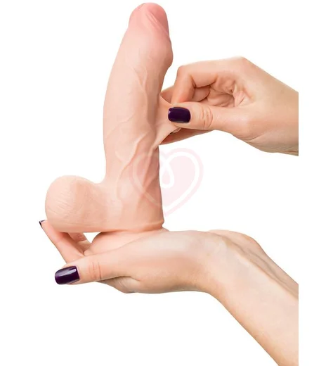 Реалистичный гнущийся фаллоимитатор на присоске My Babe My Treasure телесный 13 см фото 5