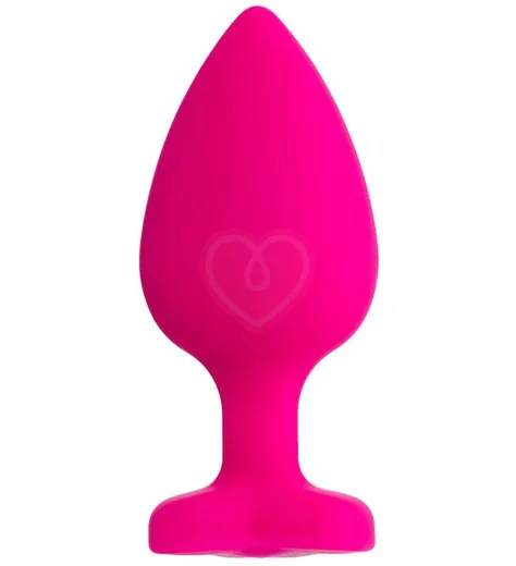 Анальная розовая пробка ToDo by Toyfa Diamond Heart M с кристаллом сердечком фото 2