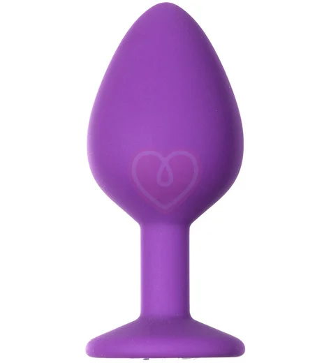 Средняя анальная пробка Emotions Cutie Medium фиолетовая с белым кристаллом фото 2