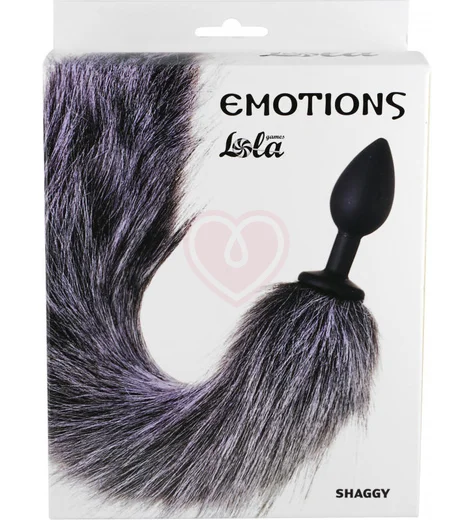 Анальная пробка с лохматым хвостом Emotions Shaggy серая фото 3