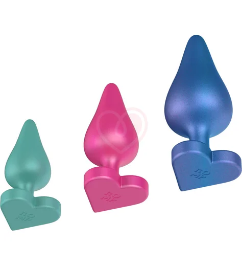 Набор анальных пробок Romp Luster с основанием сердечком фото 10
