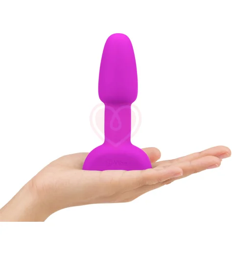 Анальная вибропробка с ротацией b-Vibe Rimming Petite розовая фото 4