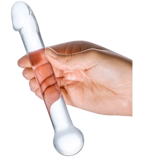 Стеклянный дилдо с реалистичной головкой прозрачный фото 3