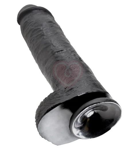 Фаллоимитатор на присоске с мошонкой King Cock with Balls 28 см чёрный фото 3