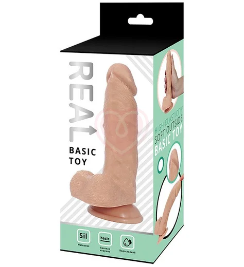 Силиконовый реалистичный фаллоимитатор Real Basic Toy 17 см фото 2