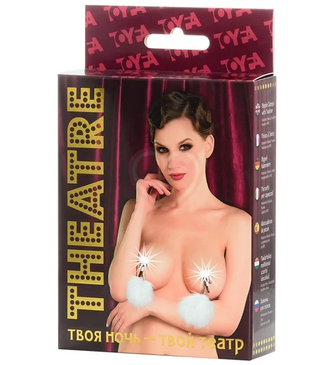 Зажимы для сосков с белыми перьями ToyFa Theatre фото 4