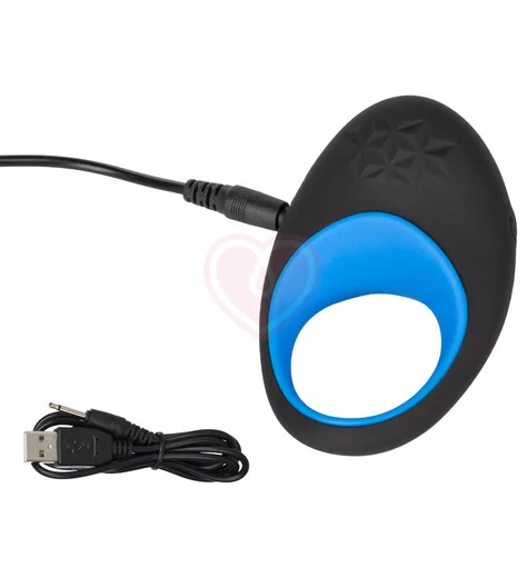 Пара эрекционных колец Link Up Max чёрный-синий фото 4