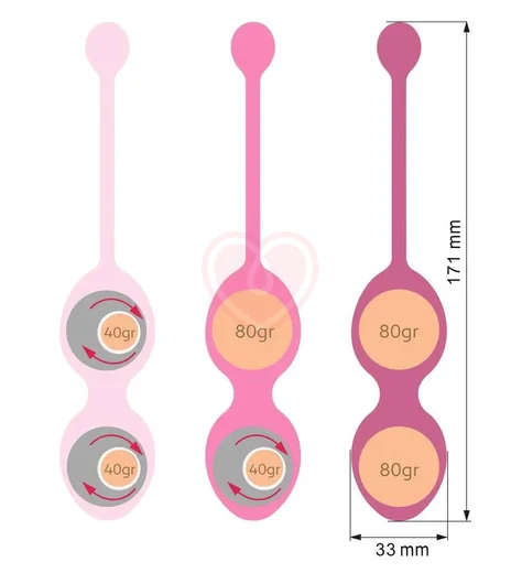 Набор из 3 вагинальных шариков FemmeFit Advanced Pelvic Muscle Training Set фото 3