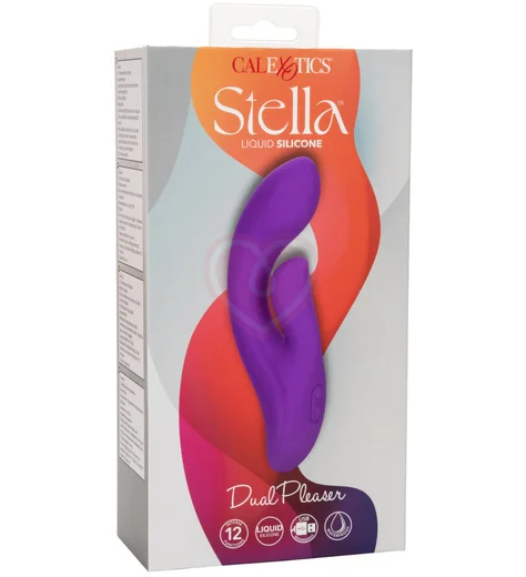 Вибратор с клиторальным кончиком Stella Liquid Silicone Dual Pleaser фиолетовый фото 6