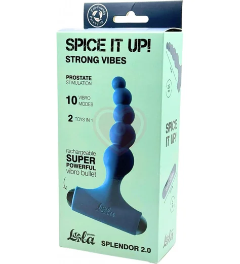 Анальный вибростимулятор с бусинами Spice it Up Splendor 2.0 зелёный фото 4