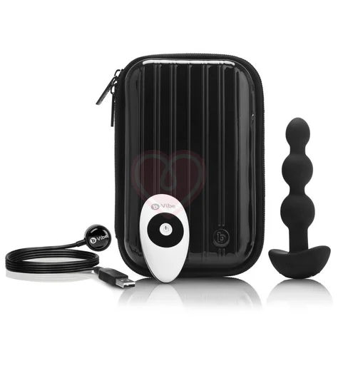 Анальные шарики с 2 моторчиками B-Vibe Triplet Anal Beads чёрные фото 2