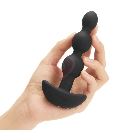 Анальные шарики с 2 моторчиками B-Vibe Triplet Anal Beads чёрные фото 4