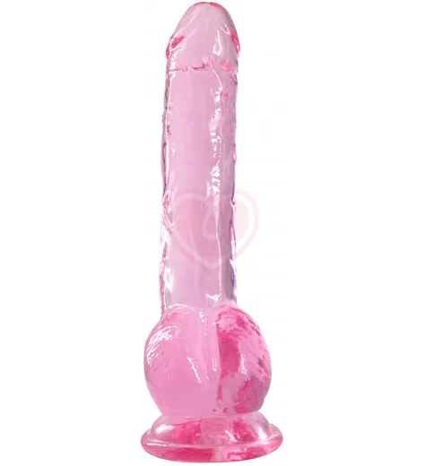 Фаллоимитатор на присоске с мошонкой Intergalactic Luminous 20 см розовый фото 2