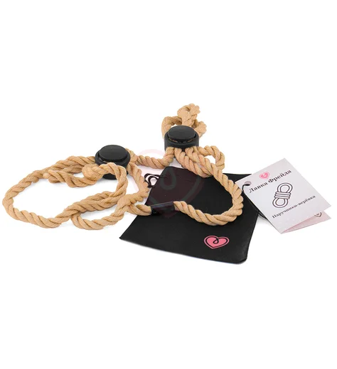 Верёвочные наручники Handcuffs Rope бежевые фото 8
