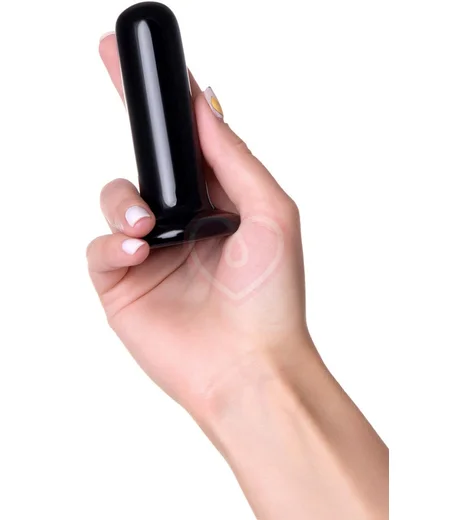 Стеклянный мини-вибратор Sexus Glass чёрный фото 5