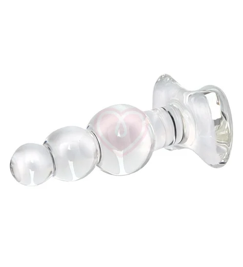 Стеклянная рельефная анальная пробка Sexus Glass Crazy Balls фото 2