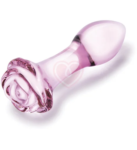 Набор стеклянных анальных пробок с розочками Glas Rosebud Butt Plug Set фото 3